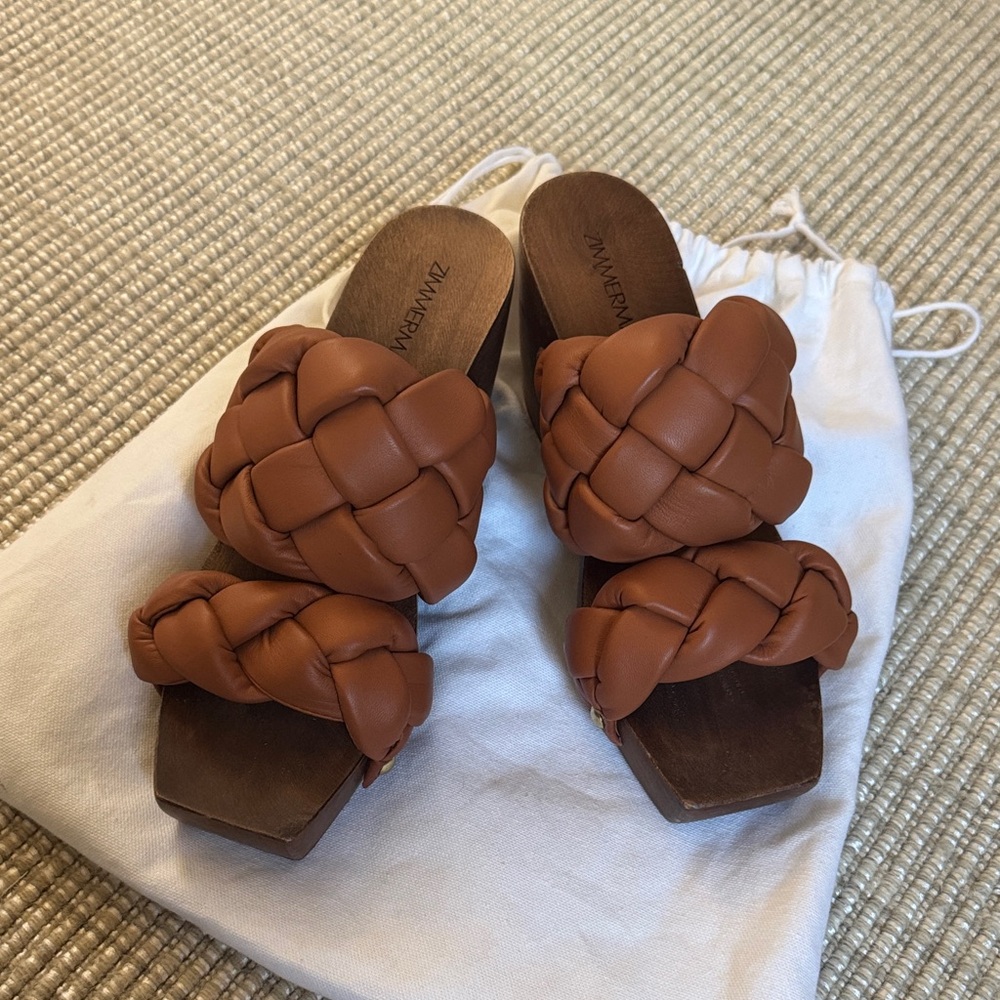 Zimmermann Tan Braided Sandals